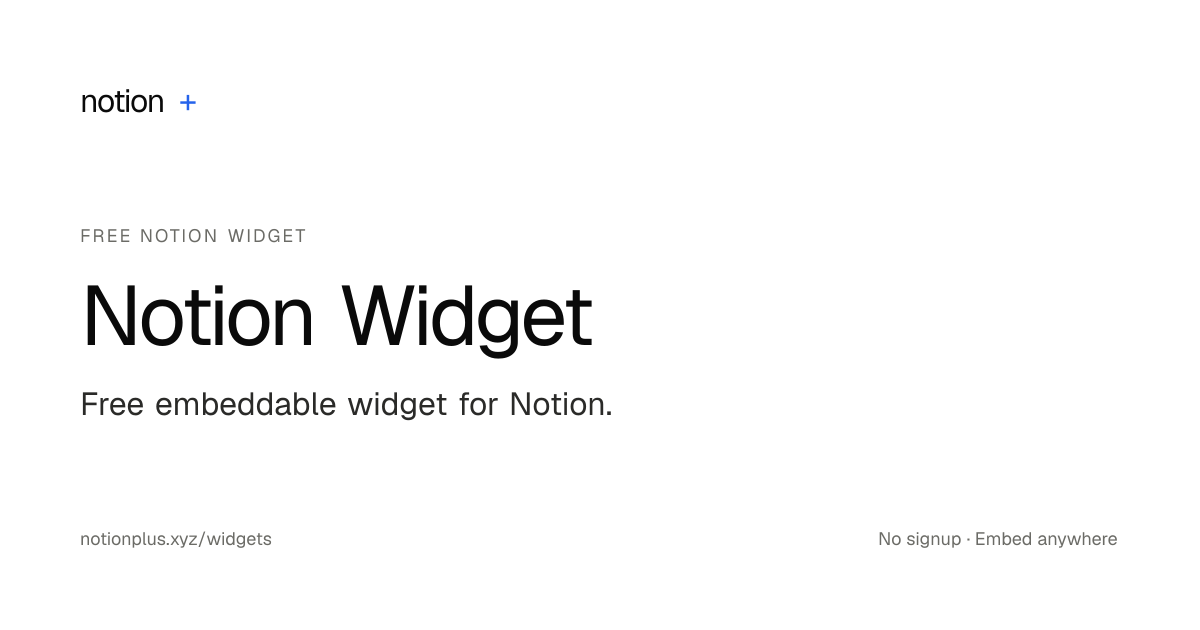 Free Notion Calendar Widget — month view with events · notionplus